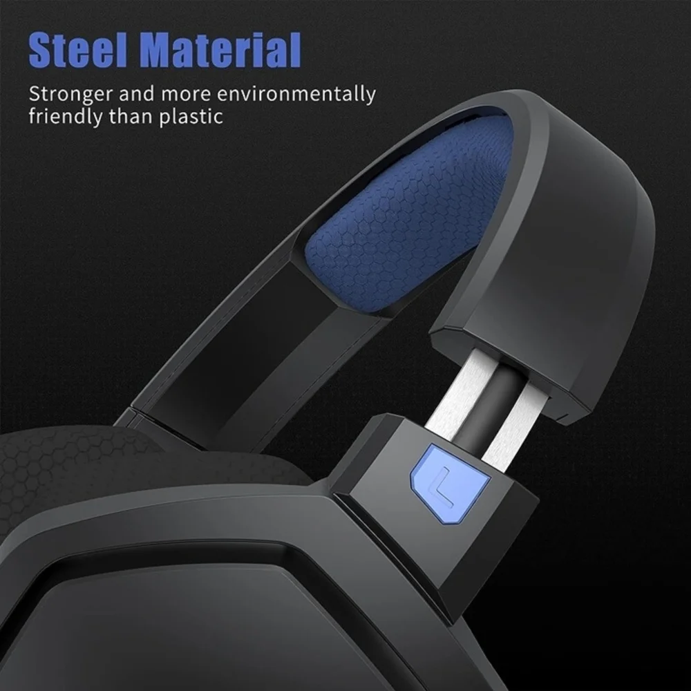 Black and Blue Gaming Headset with USB Adapter